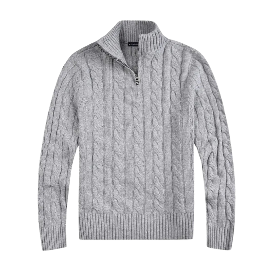 Herre Strikket Half Zip Trøje | Komfortabel Pasform